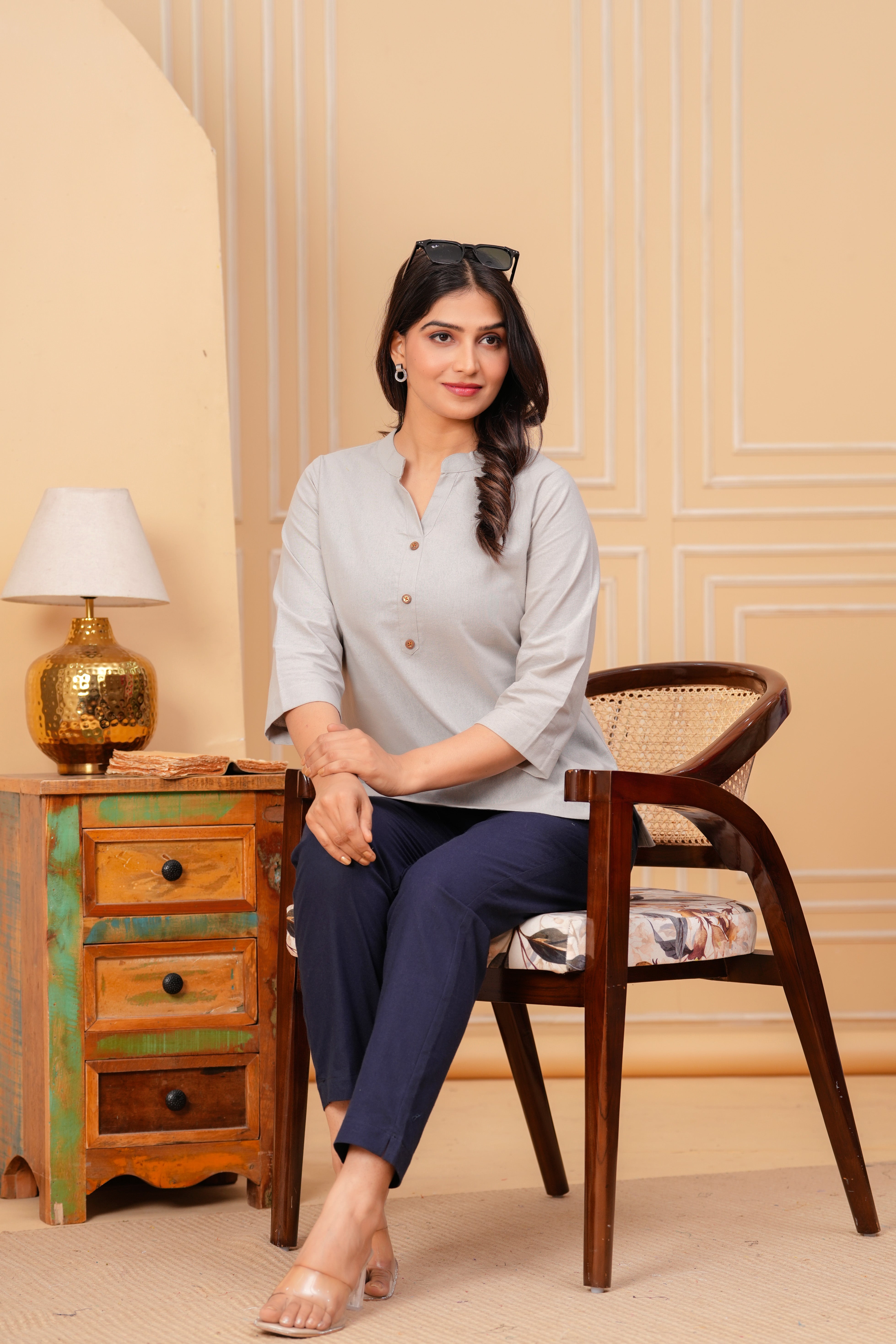 Linen Solid Short Kurta